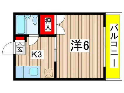 関本マンション(1K/2階)の間取り写真