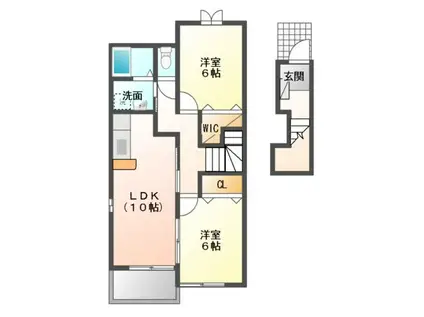 シュープリーム(2LDK/2階)の間取り写真