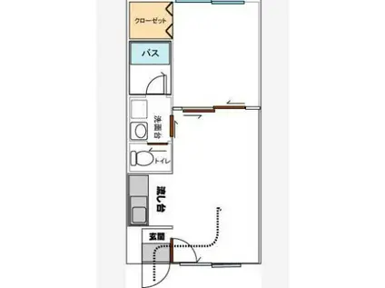 ピュアパレス港V(1LDK/2階)の間取り写真