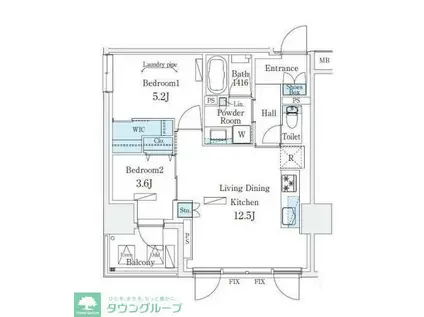 URBAN BREEZE 恵比寿(2LDK/10階)の間取り写真