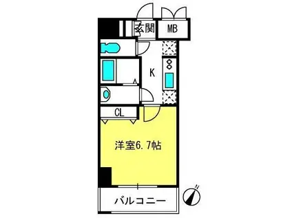 ブランセ大宮(1K/5階)の間取り写真
