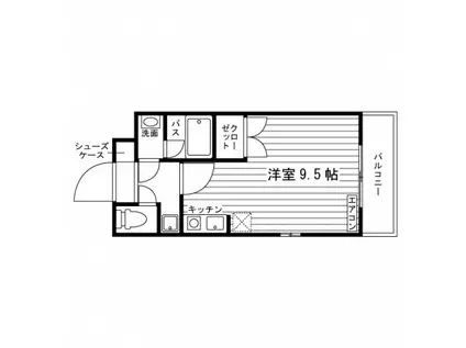 ジュネス柴(ワンルーム/2階)の間取り写真