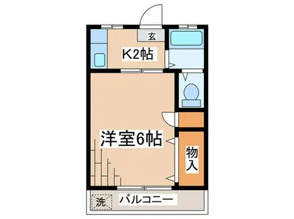 コーポ内坪(1K/1階)の間取り写真
