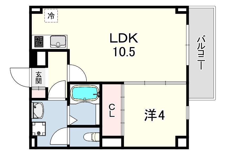 アリビラ六甲(1LDK/3階)の間取り写真