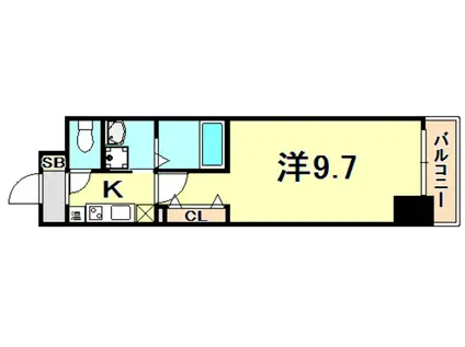 アドバンス三宮Ⅲリンクス(1K/5階)の間取り写真