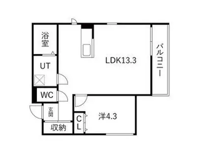 グレイスコート(1LDK/2階)の間取り写真