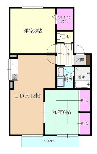 アヴァンセ今光(2LDK/2階)の間取り写真