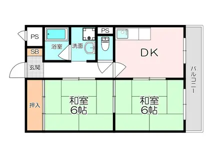 メゾン富松(2DK/3階)の間取り写真