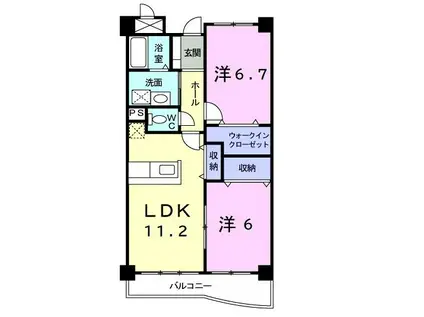 パルティーレ(2LDK/3階)の間取り写真