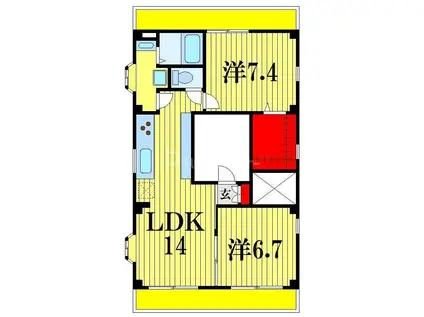CAPPUCCINO RESIDENCE(2LDK/2階)の間取り写真