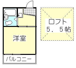 コウナンハイツ(1K/1階)の間取り写真