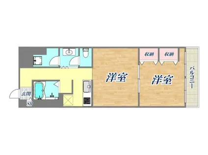 千種ヶ丘グランドハイツ(2DK/4階)の間取り写真