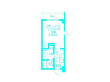 BEYOND北新横浜(1K/4階)の間取り写真