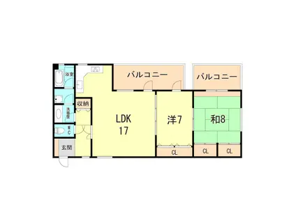 シオンズガーデン花川(2LDK/1階)の間取り写真