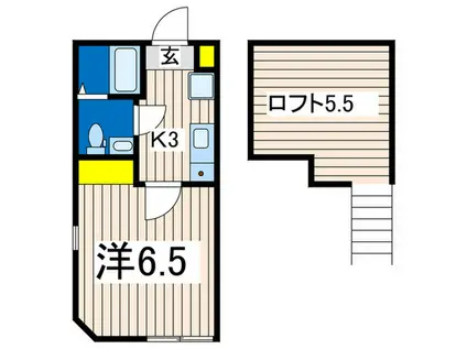 コーストライン西柴(1K/1階)の間取り写真