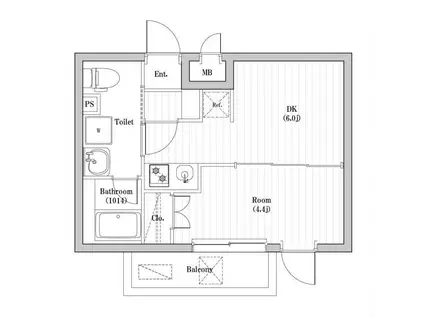 アーバンパーク東向島(1DK/1階)の間取り写真