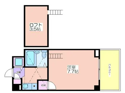 グランリッチ箕面(1K/4階)の間取り写真