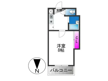 エクセル近大前(1K/3階)の間取り写真