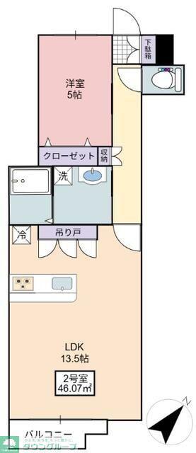 フローリッシュ大久保II(1LDK/2階)の間取り写真