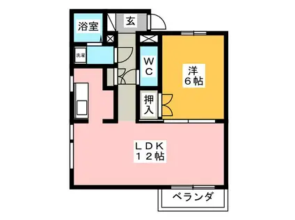 R WING II(1LDK/4階)の間取り写真