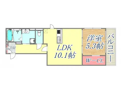 ポルト甲子園(1LDK/3階)の間取り写真
