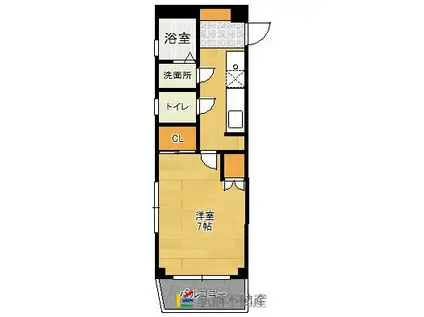 三愛室見マンション(1K/2階)の間取り写真