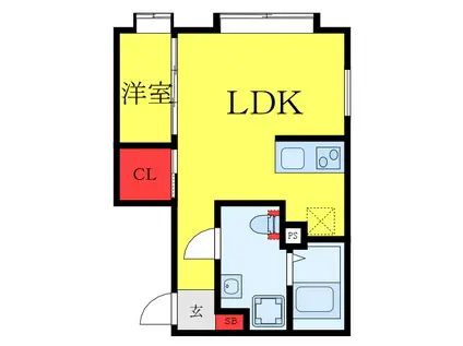 THE TRIAS ITABASHI(1LDK/2階)の間取り写真