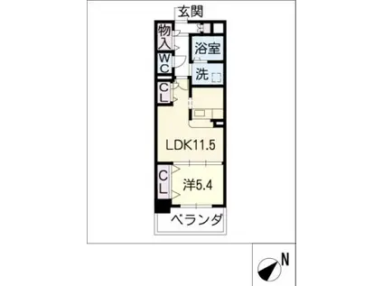 CONFIDENCE日比野(1LDK/8階)の間取り写真