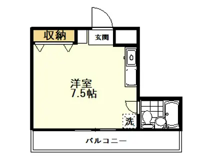 クレサンバレー(ワンルーム/2階)の間取り写真