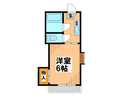 ユニゾン富士見(1K/1階)の間取り写真