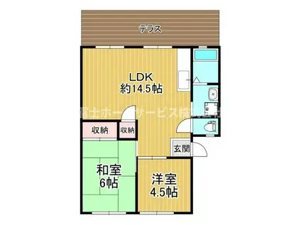 リーブハイツ(2LDK/1階)の間取り写真