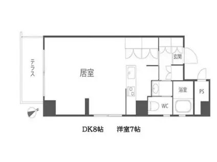 レジデンスアンドウ(1DK/2階)の間取り写真