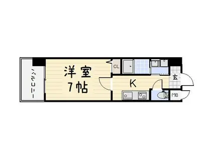 到津の杜 桜花(1K/6階)の間取り写真