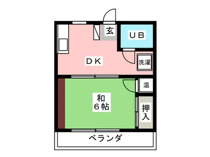 山口ビル(1DK/3階)の間取り写真