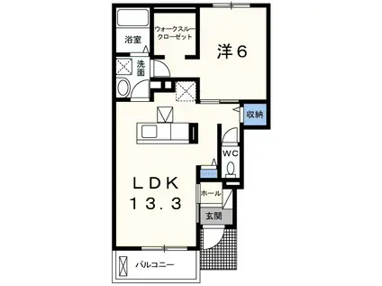 サンライフ・トダ(1LDK/1階)の間取り写真