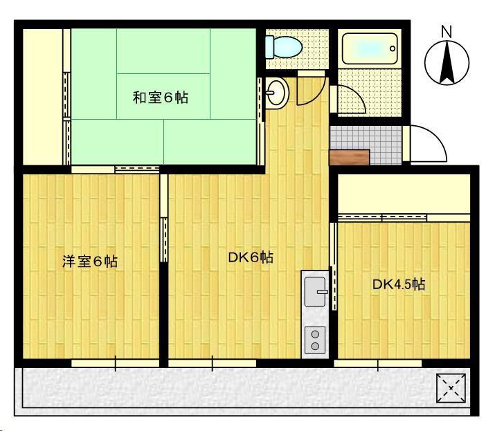 百崎マンション(3DK/3階)の間取り写真