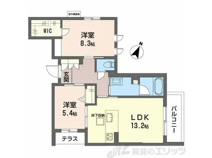 シャーメゾン ラヴィ(2LDK/1階)の間取り写真