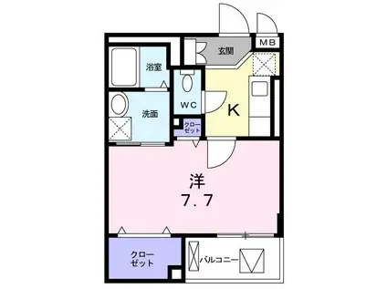 シィーム スマ(1K/3階)の間取り写真