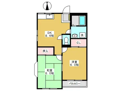 メゾン・ラ・エスト(2DK/1階)の間取り写真