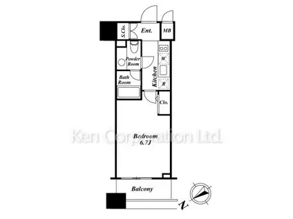 KDXレジデンス戸越(1K/5階)の間取り写真