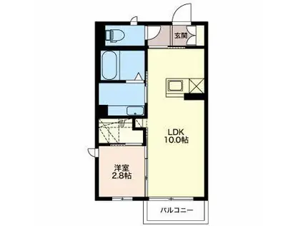 カーサロータス(1LDK/1階)の間取り写真
