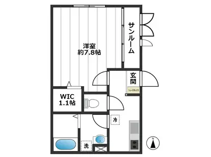 ルドルフ(1K/1階)の間取り写真