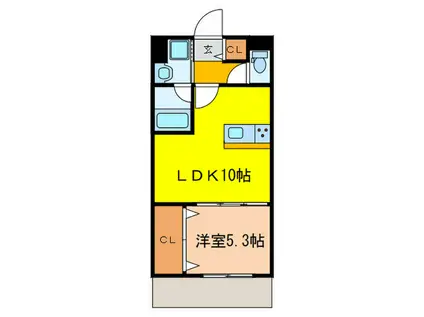 ラグナスイート元町(1LDK/1階)の間取り写真