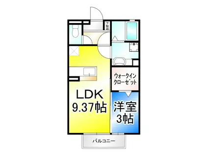 メゾン・ド・ブラン(1LDK/1階)の間取り写真