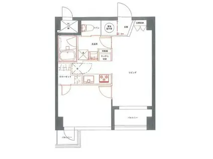 グランドメゾン田町(1LDK/5階)の間取り写真