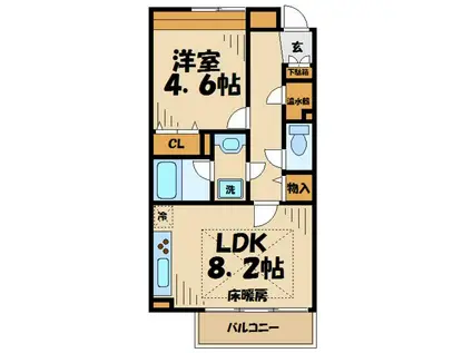 ブランノワール(1LDK/1階)の間取り写真