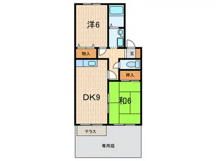 ハイムボナール(2DK/1階)の間取り写真