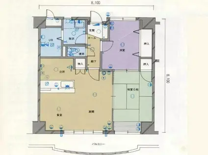 アロード尾道(2LDK/4階)の間取り写真