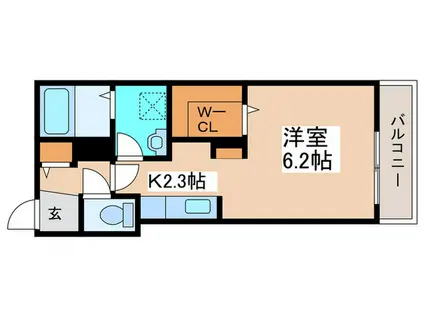 FRASE美園(1K/4階)の間取り写真