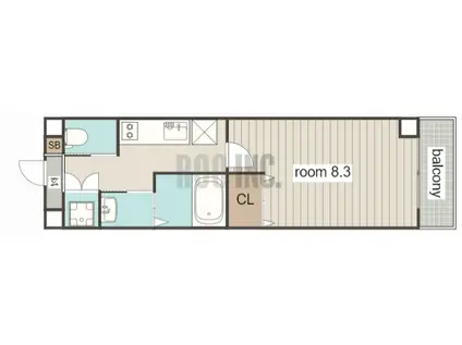 グロリアス(1K/1階)の間取り写真